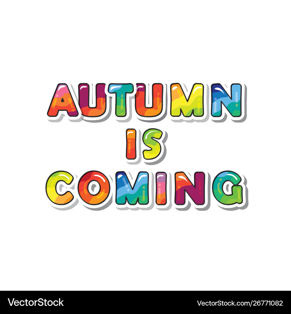 Herbst kommt Cartoon Papier Ausschnitt Buchstaben können Herbst kommt Cartoon Papier Ausschnitt Buchstaben können vektorbild