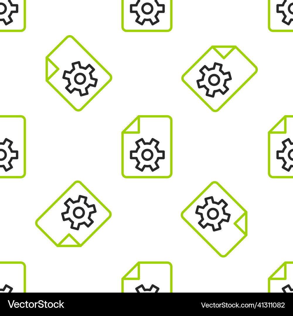 Line document settings with gears icon isolated Line document settings with gears icon isolated vector image