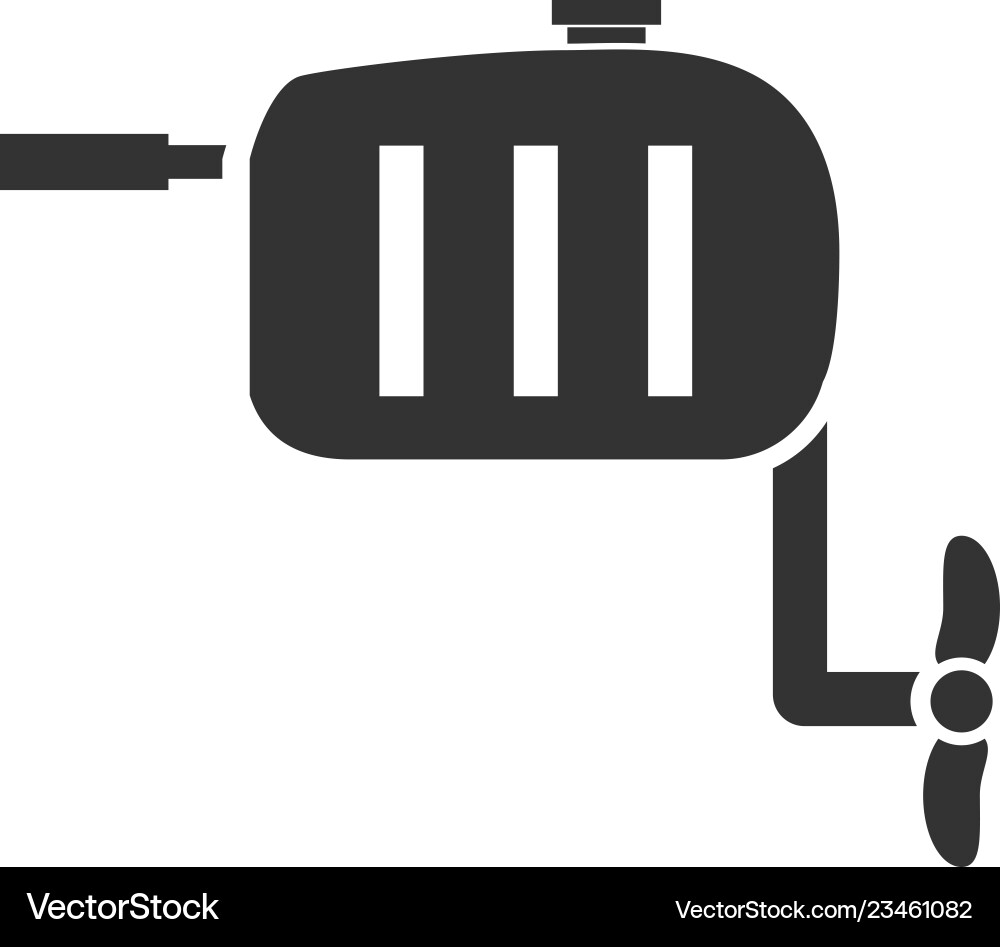 Outboard boat motor icon flat Outboard boat motor icon flat vector image