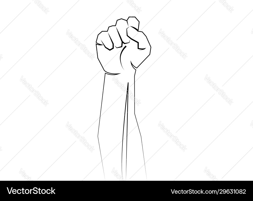 Raised Clenched Fist - Protestsymbol Vektorbild