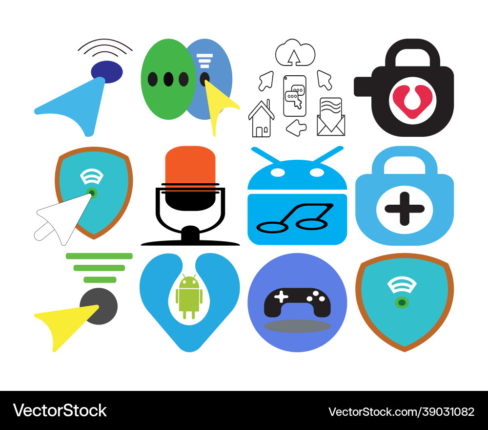 Set icons various forms internet Vector Image