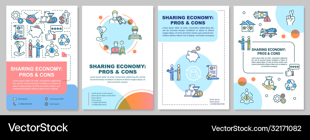 Sharing economy pros and cons brochure template Sharing economy pros and cons brochure template vector image