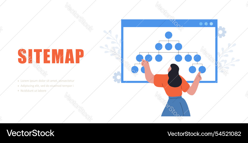 Sitemap creation process online software and web Sitemap creation process online software and web vector image
