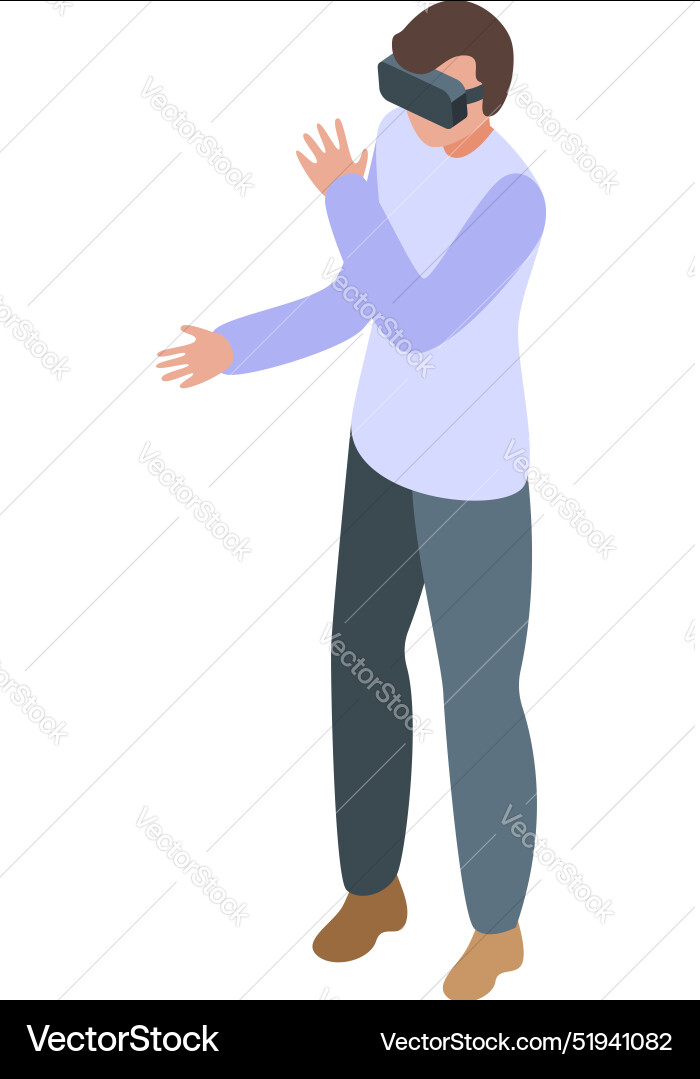 Software developer using virtual reality glasses Software developer using virtual reality glasses vector image