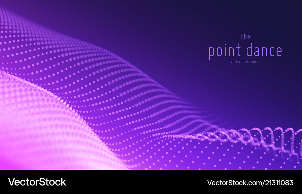Abstract violet particle wave points array Abstract violet particle wave points array vector image