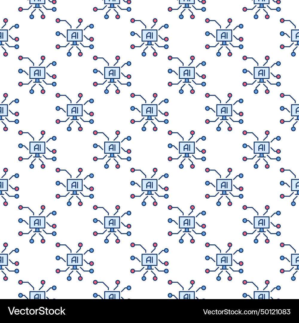 Artificial intelligence with pc ai on screen vector image