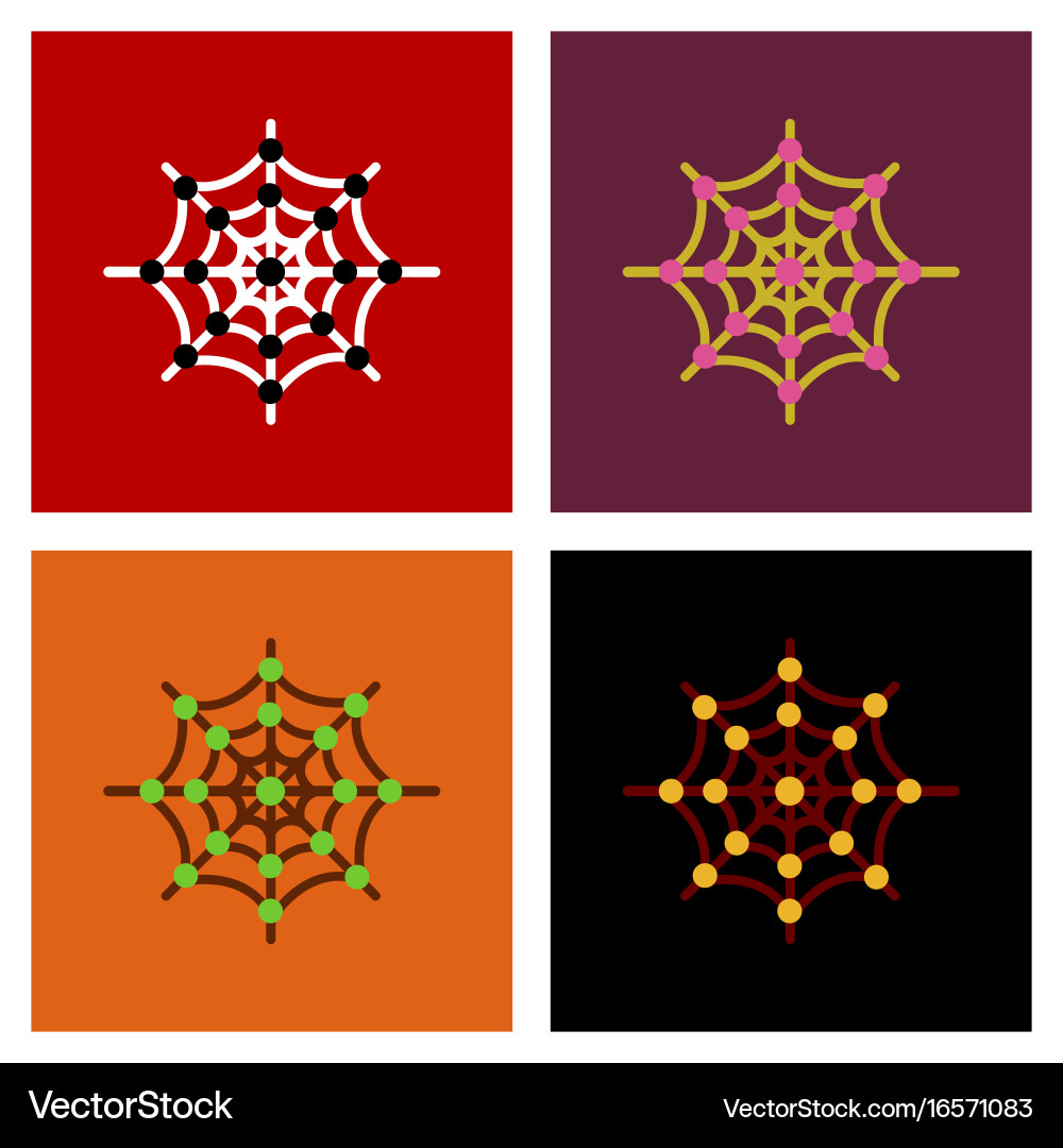 Assembly flat icons spiders web Vector Image