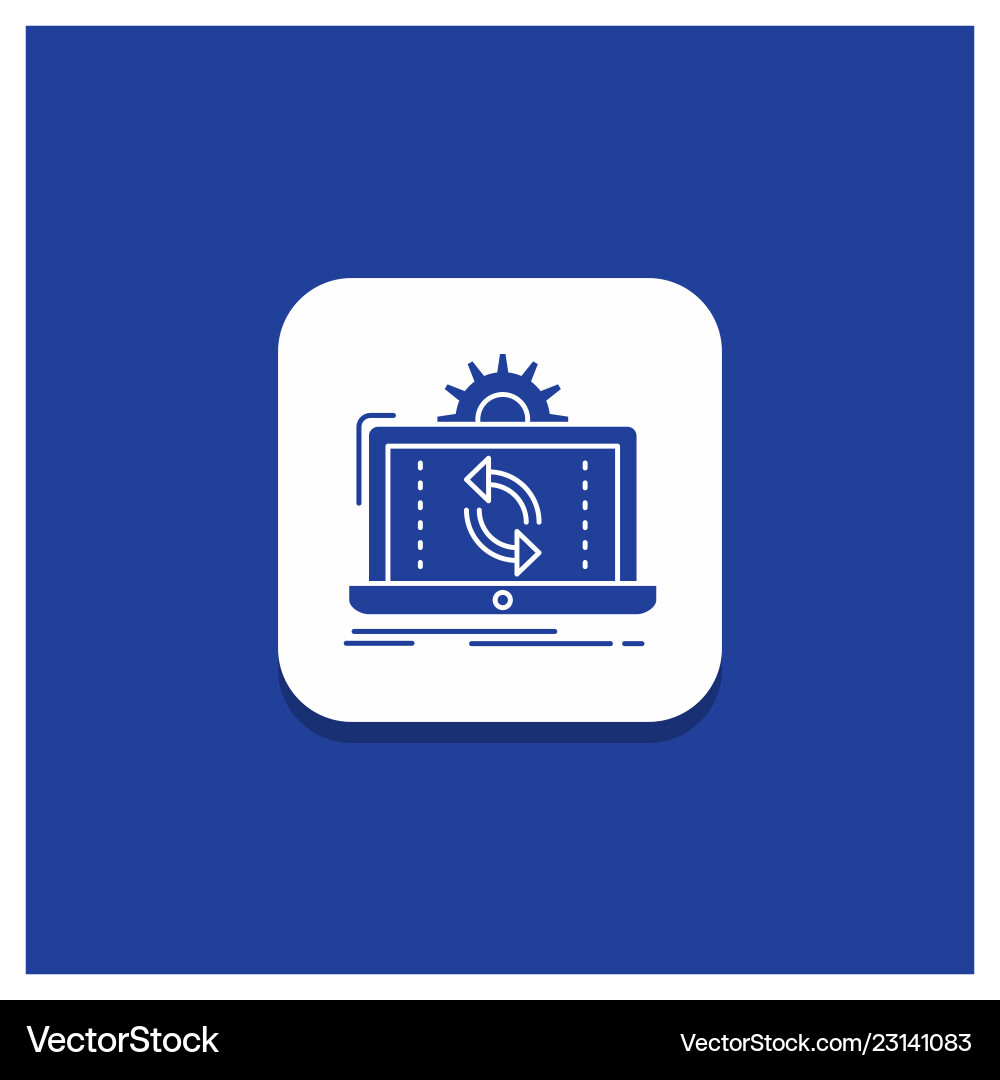 Blue round button for data processing analysis Blue round button for data processing analysis vector image