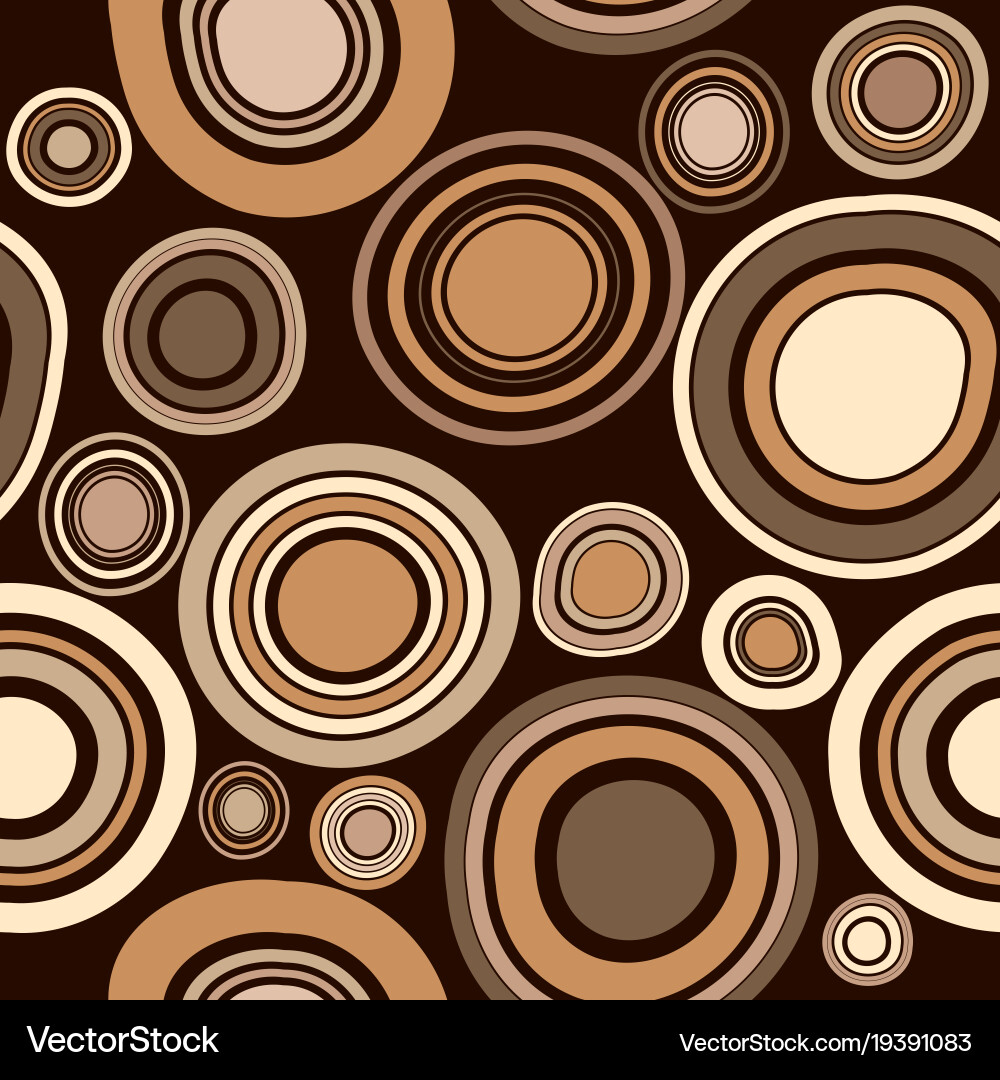 Brawn abstract seamless pattern with round shapes Vector Image