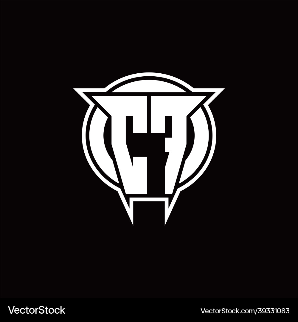 Cf logo monogram with circle rounded shape design Vector Image