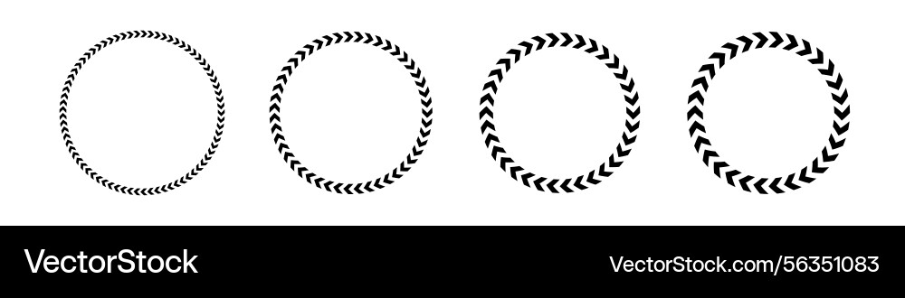Chevron arrow circles set shape round Chevron arrow circles set shape round Vector Image
