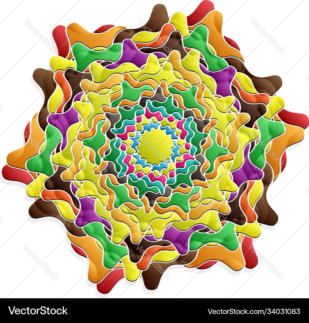 Colorful motifs abstract shapes circular pattern Colorful motifs abstract shapes circular pattern vector image
