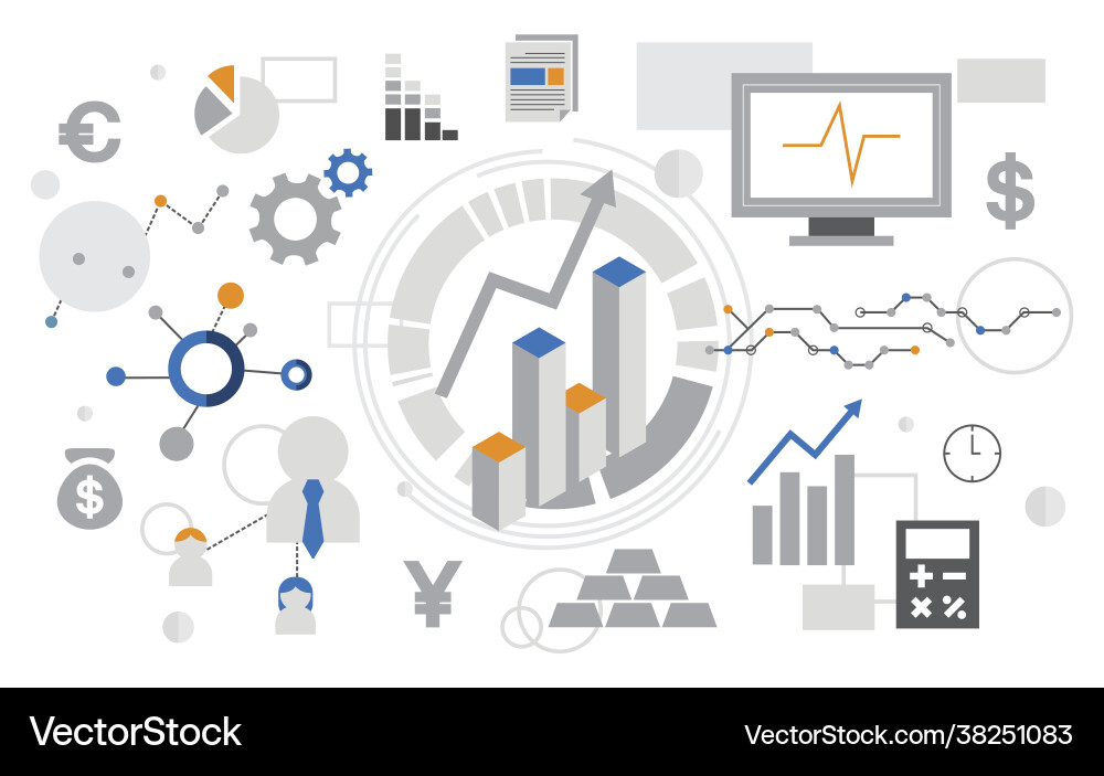 Data analysis graph Vector Image