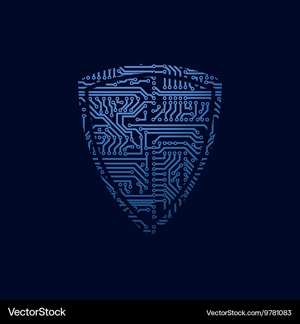 Data Security Shield Icon vector image