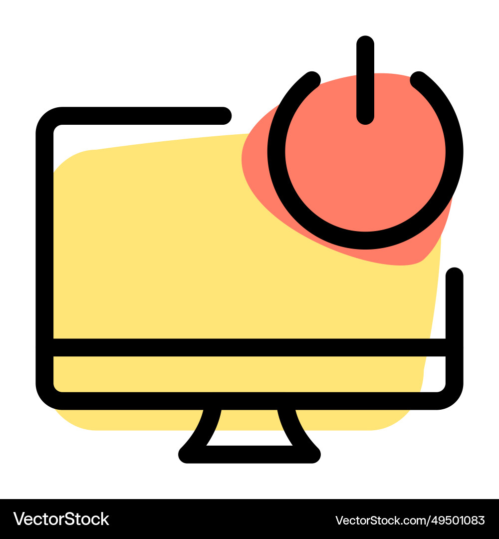 Desktop power button manages computer on and off vector image