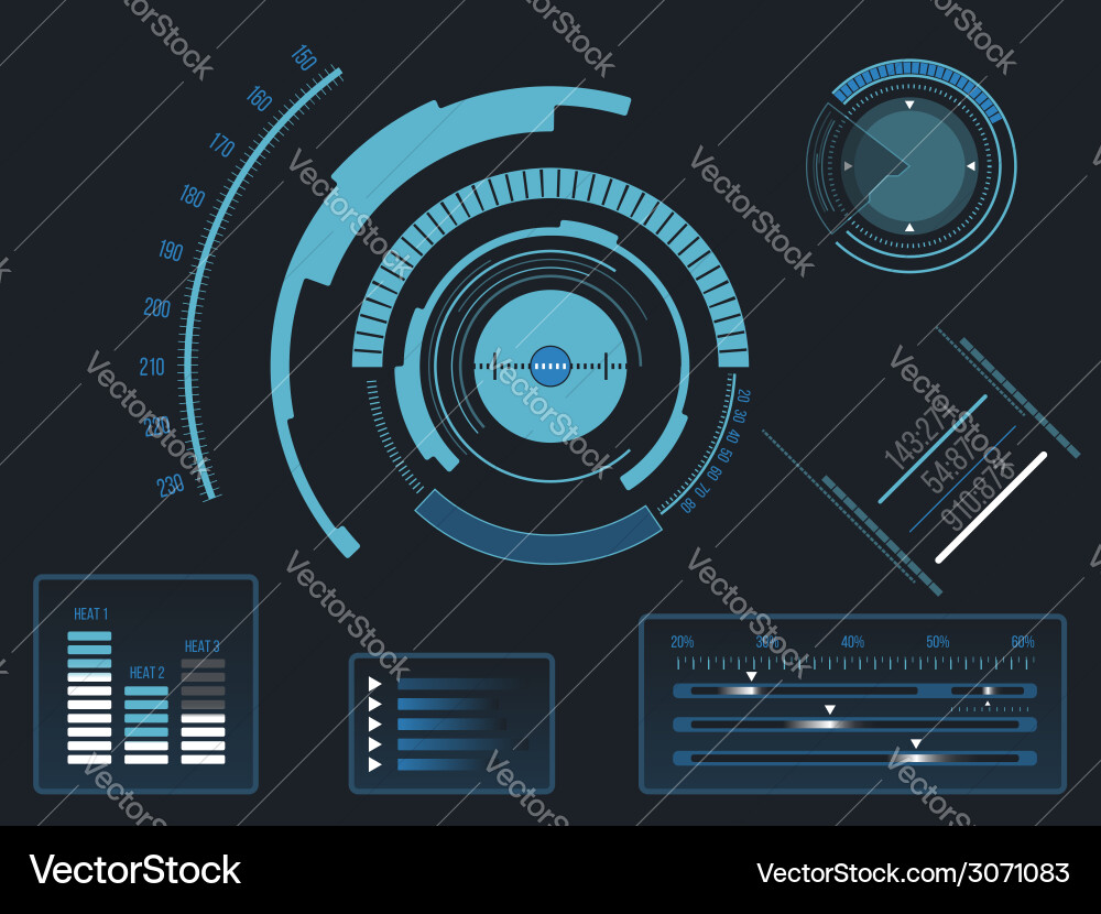 Digital HUD Interface vector image