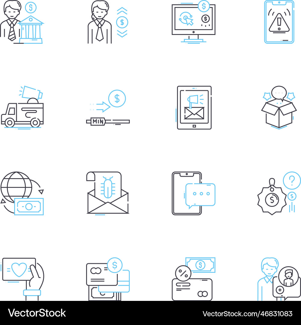 E-commerce platform linear icons set online E-commerce platform linear icons set online vector image