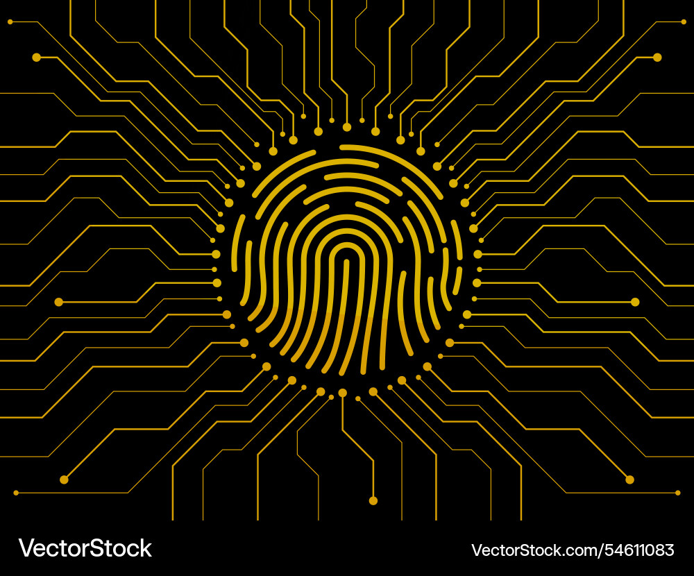 Fingerprint scanning on circuit board biometrics Fingerprint scanning on circuit board biometrics Vector Image
