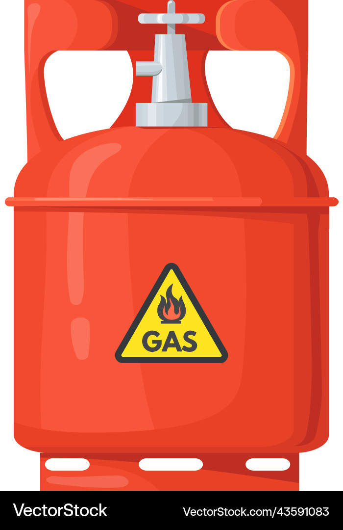 Gas container red flammable fuel cartoon icon Vector Image
