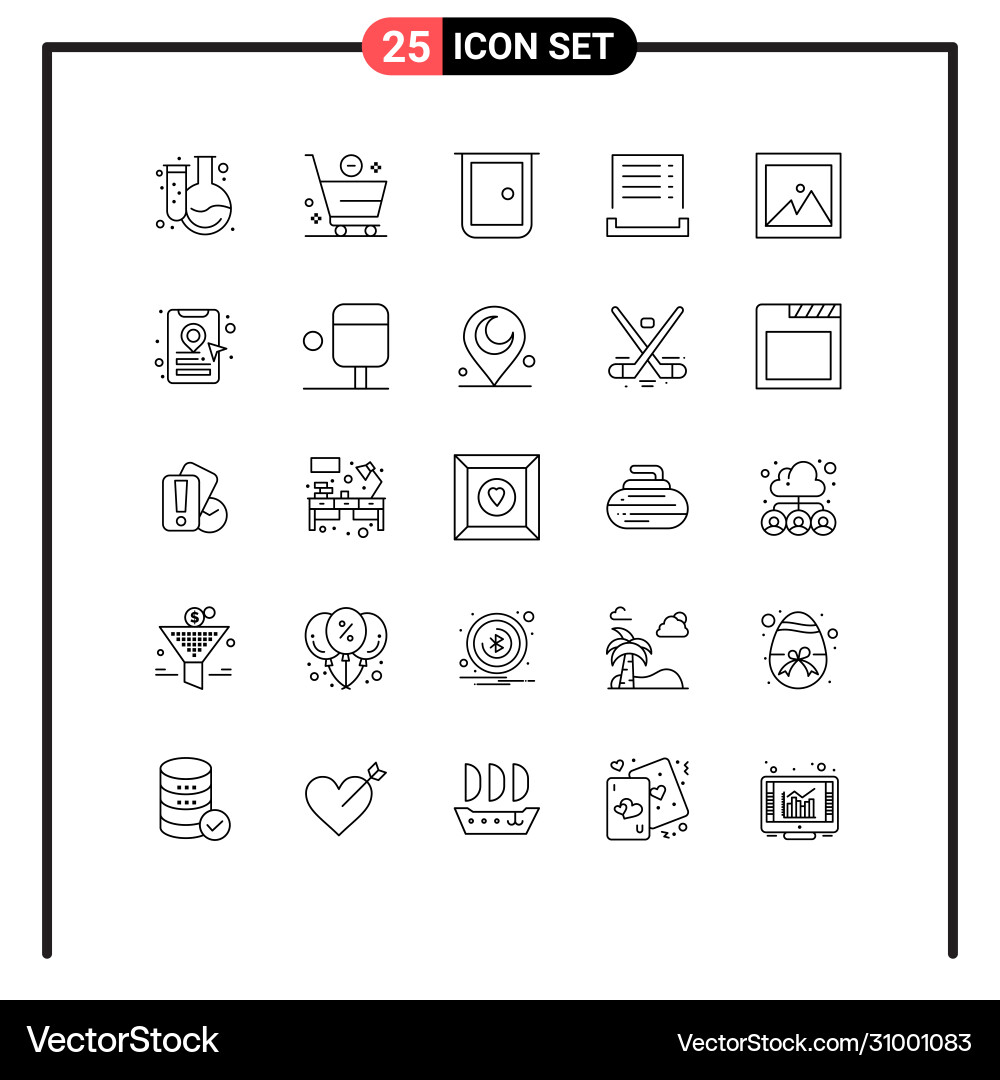 Group 25 modern lines set for image payment Vector Image