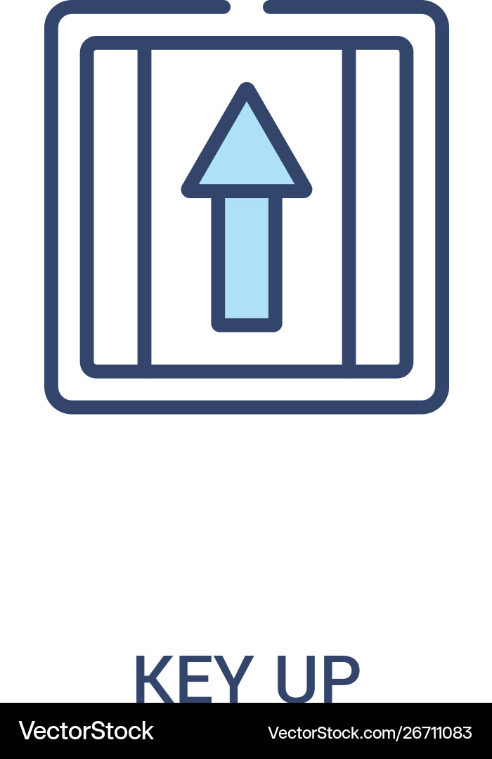 Key up concept 2 colored icon simple line element vector image