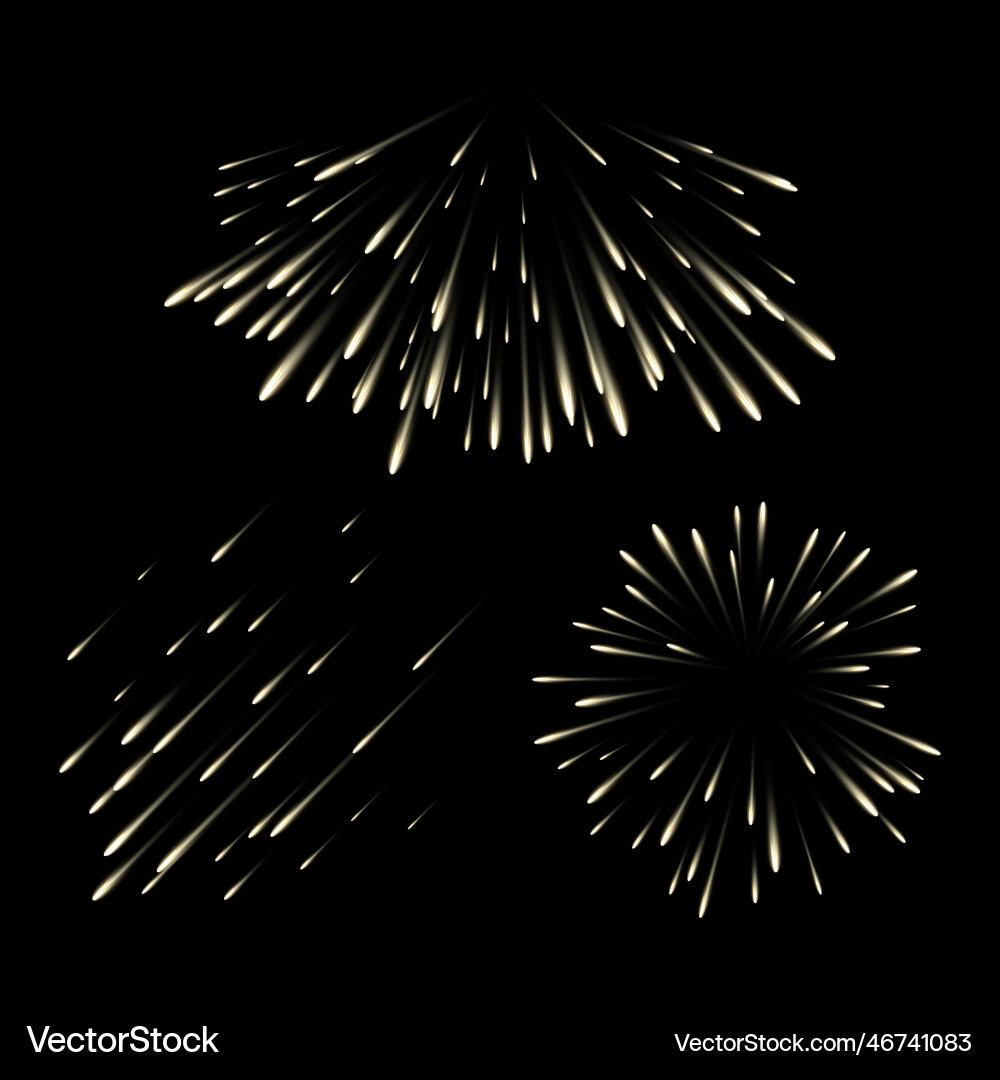 Meteor rain shimmering golden particle firework Meteor rain shimmering golden particle firework vector image