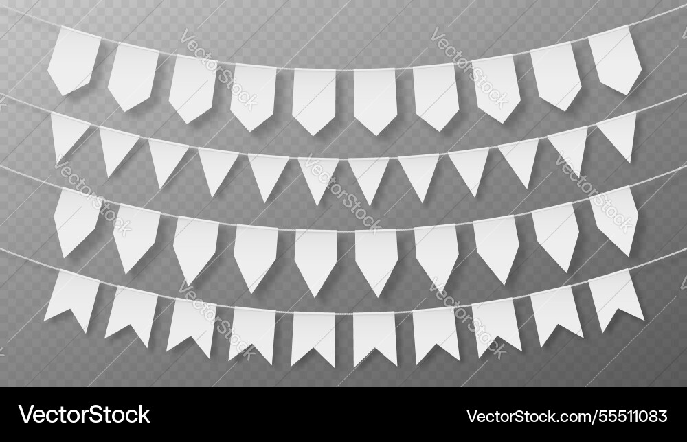 Paper garland set with flags on string Paper garland set with flags on string vector image