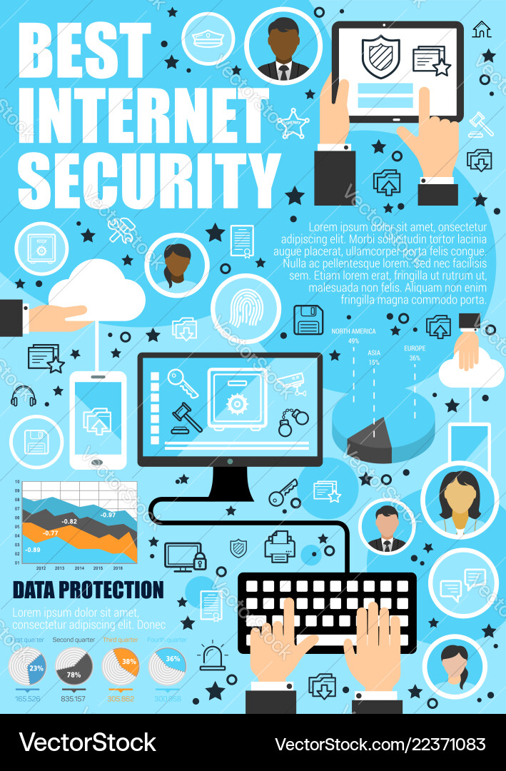 Secure Data & Internet Protection Vector Image