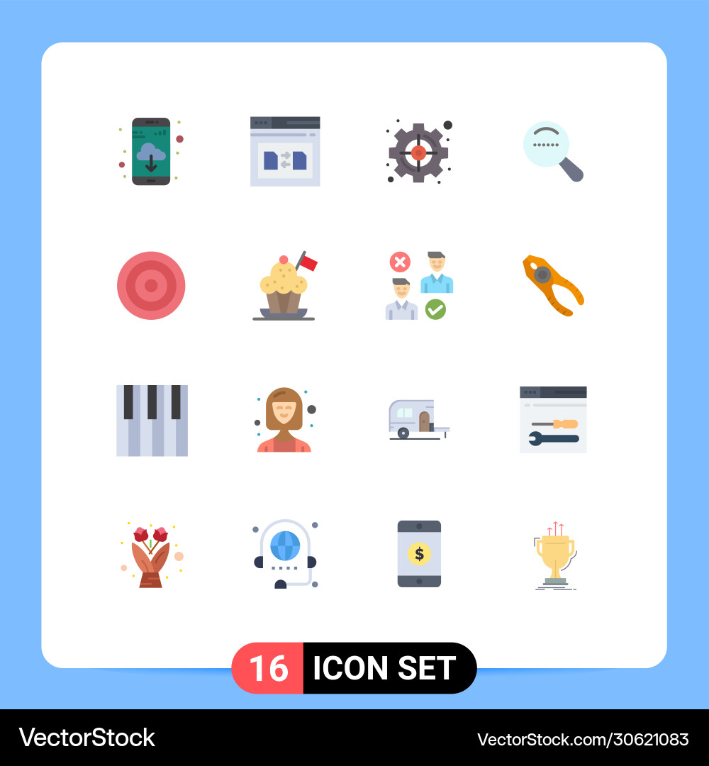 Set 16 modern ui icons symbols signs Vector Image