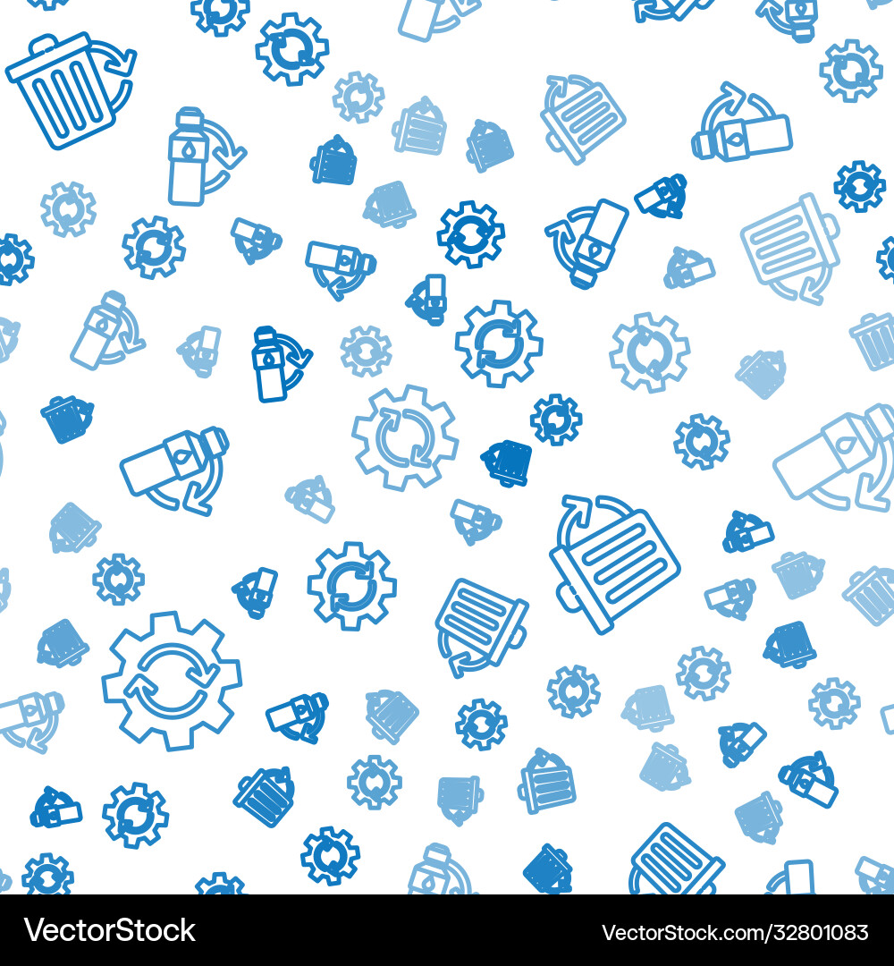 Set line gear and arrows as workflow recycle bin Set line gear and arrows as workflow recycle bin vector image