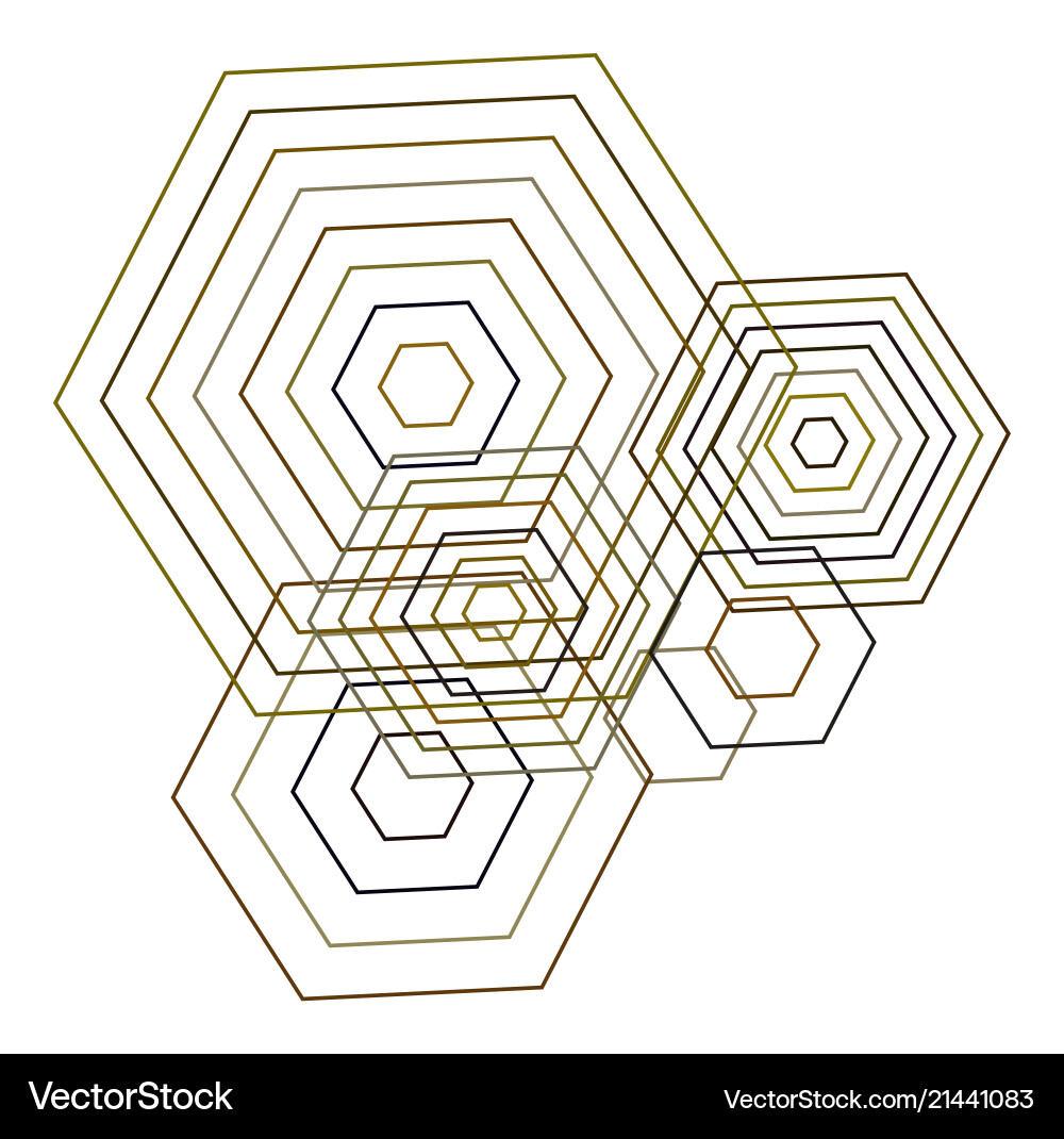 Shape of hexagon abstract geometric background vector image