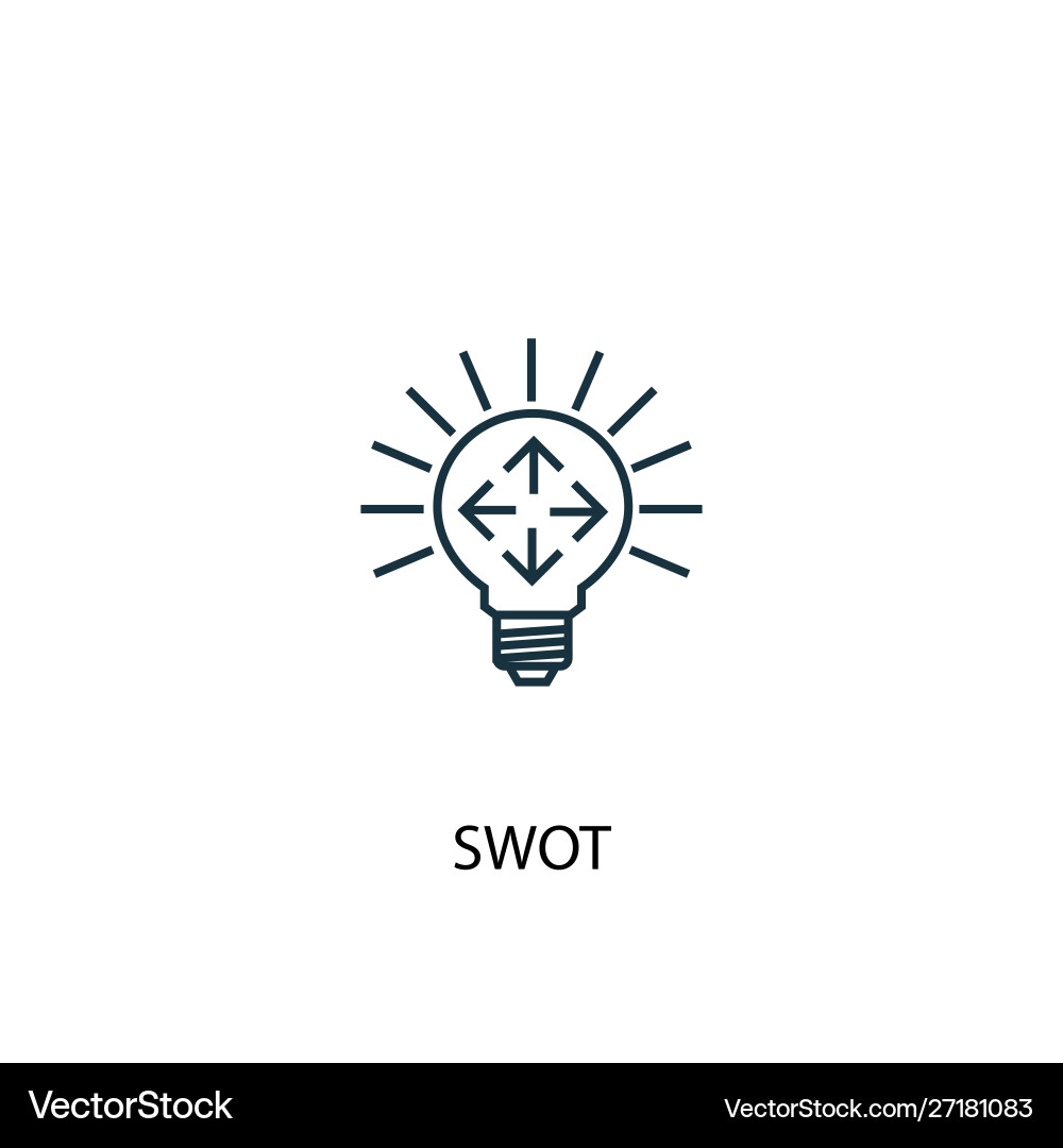 Swot concept line icon simple element Vector Image