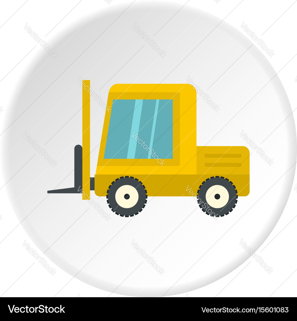 Yellow stacker loader icon circle Vector Image