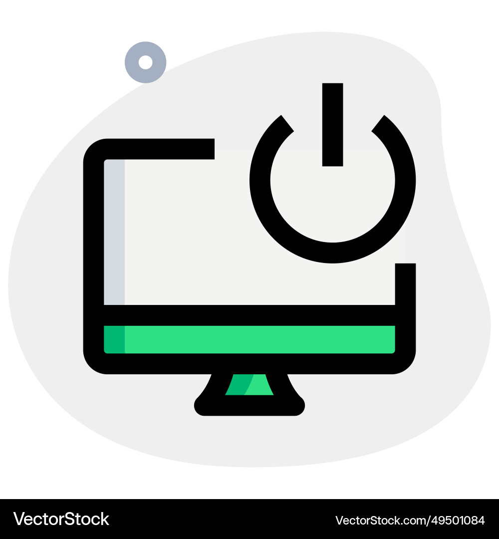 Desktop power button manages computer on and off vector image