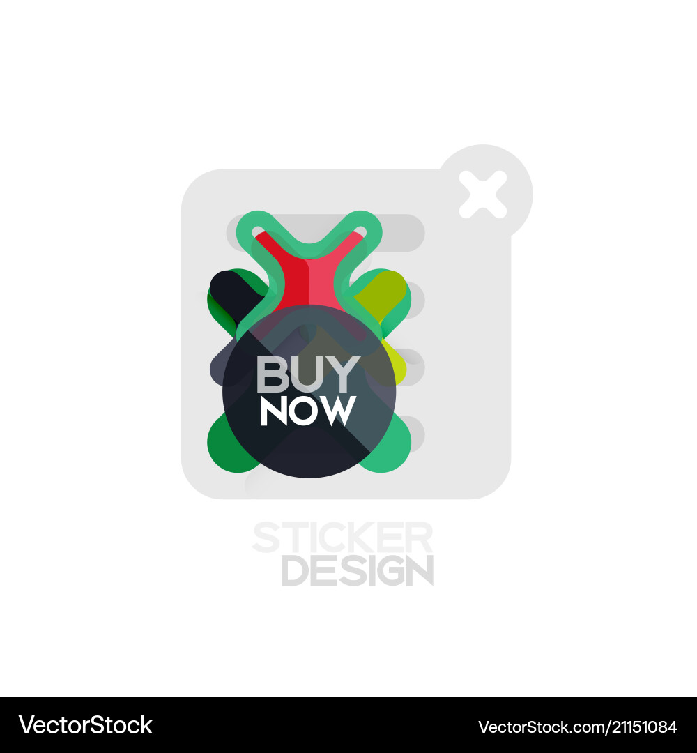 Flat design cross shape geometric sticker icon Flat design cross shape geometric sticker icon vector image