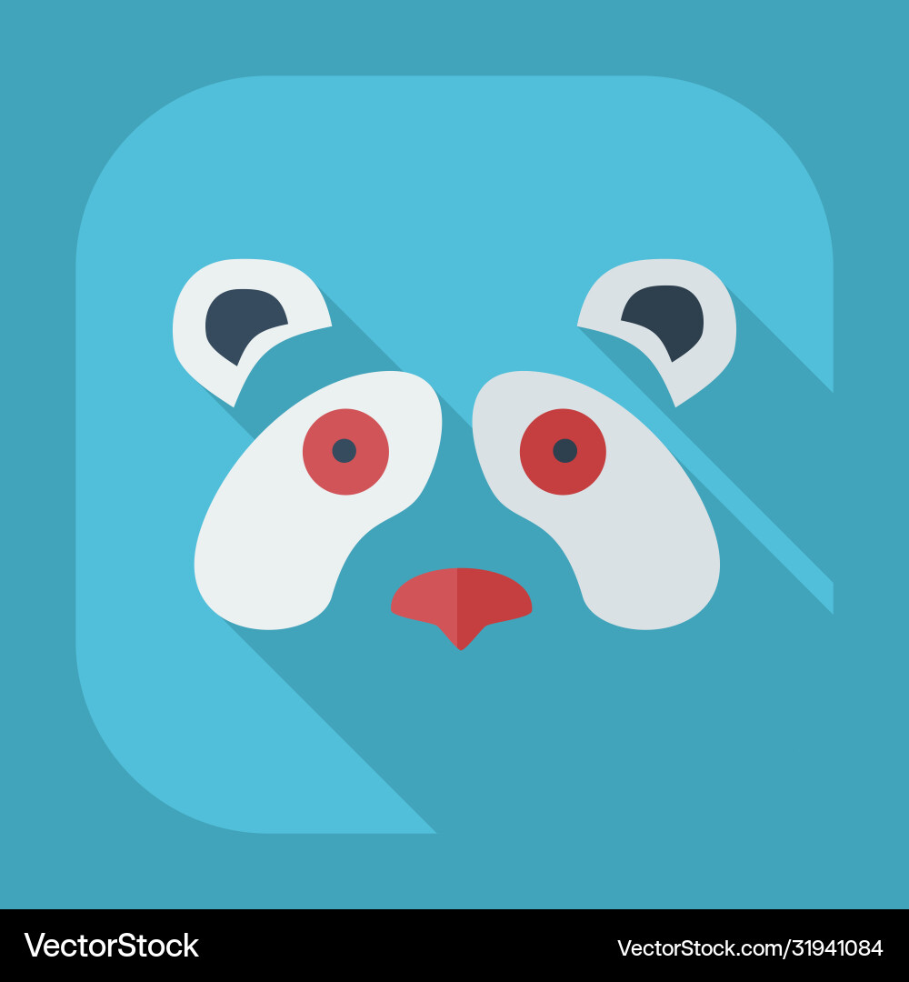 Flat modern design with shadow icons pandas Vector Image