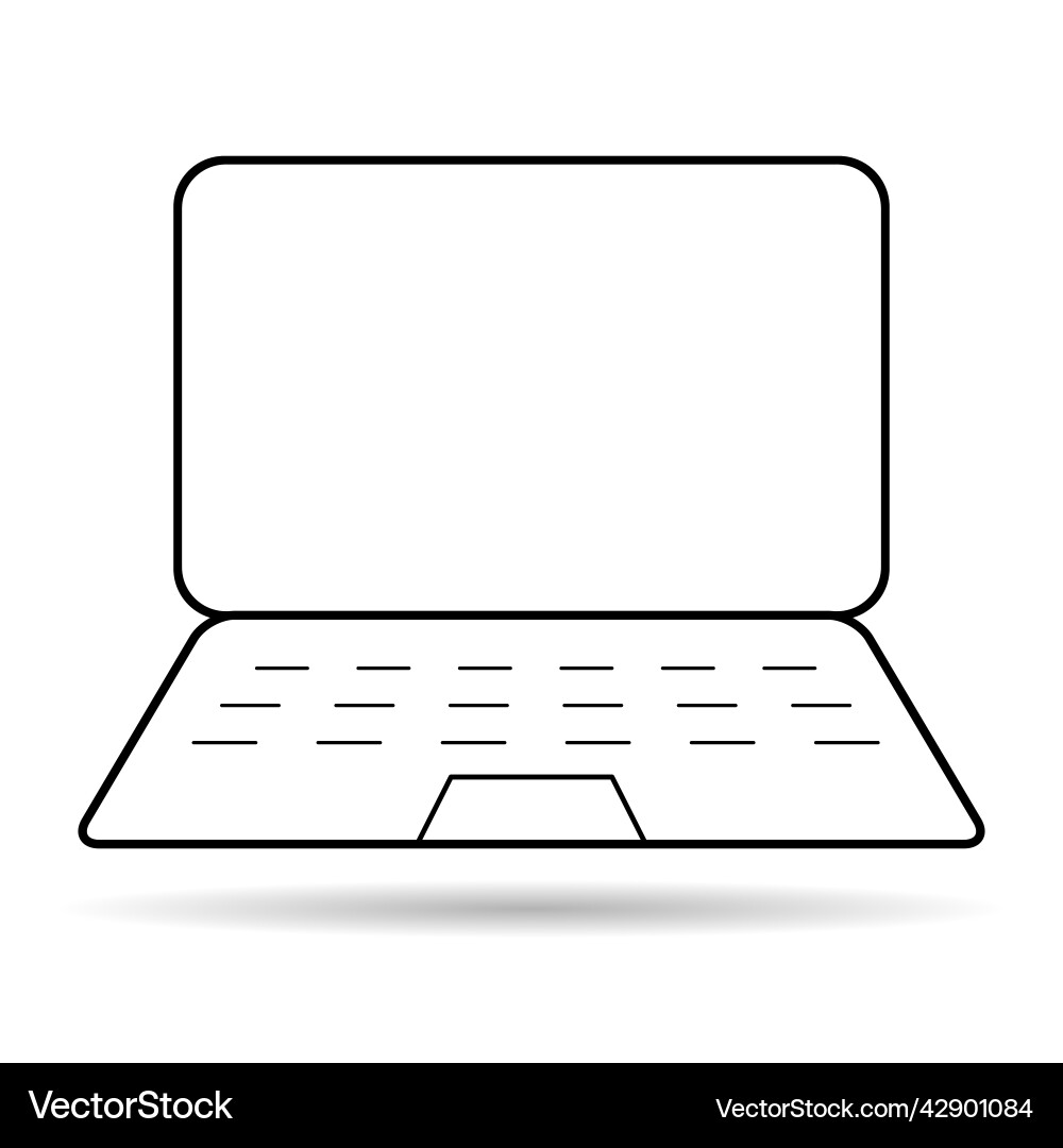 Laptop flat web icon shadow notebook computer Laptop flat web icon shadow notebook computer vector image