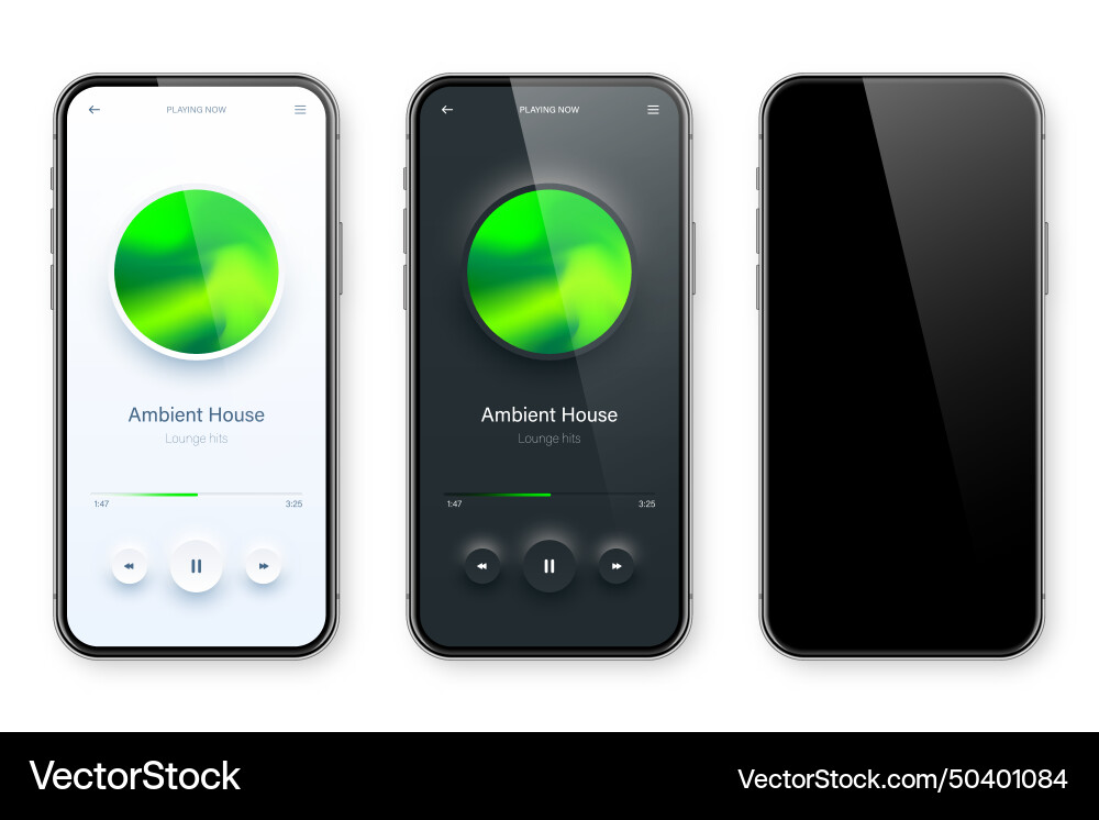 Online audio player user interface smartphone app Online audio player user interface smartphone app vector image