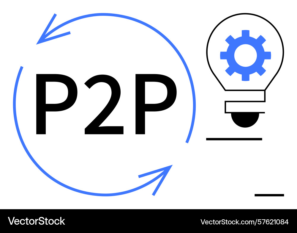 Peer-to-peer networking concept with innovation Vector Image
