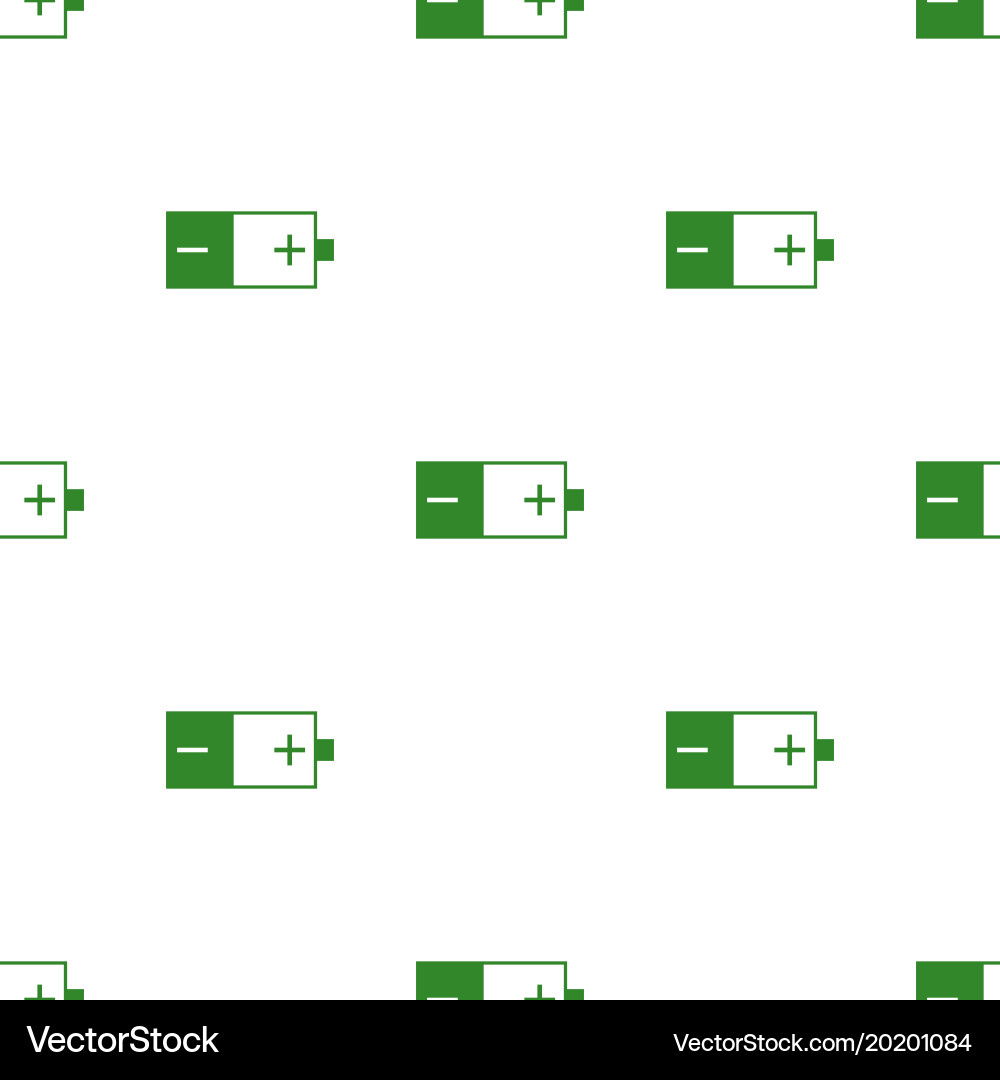 Seamless pattern with battery Vector Image