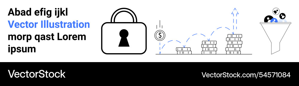 Secure investment growth funnel with financial Secure investment growth funnel with financial vector image
