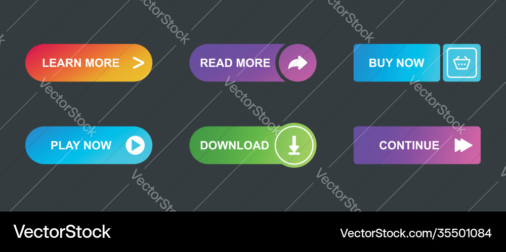 Set button for website design Vector Image