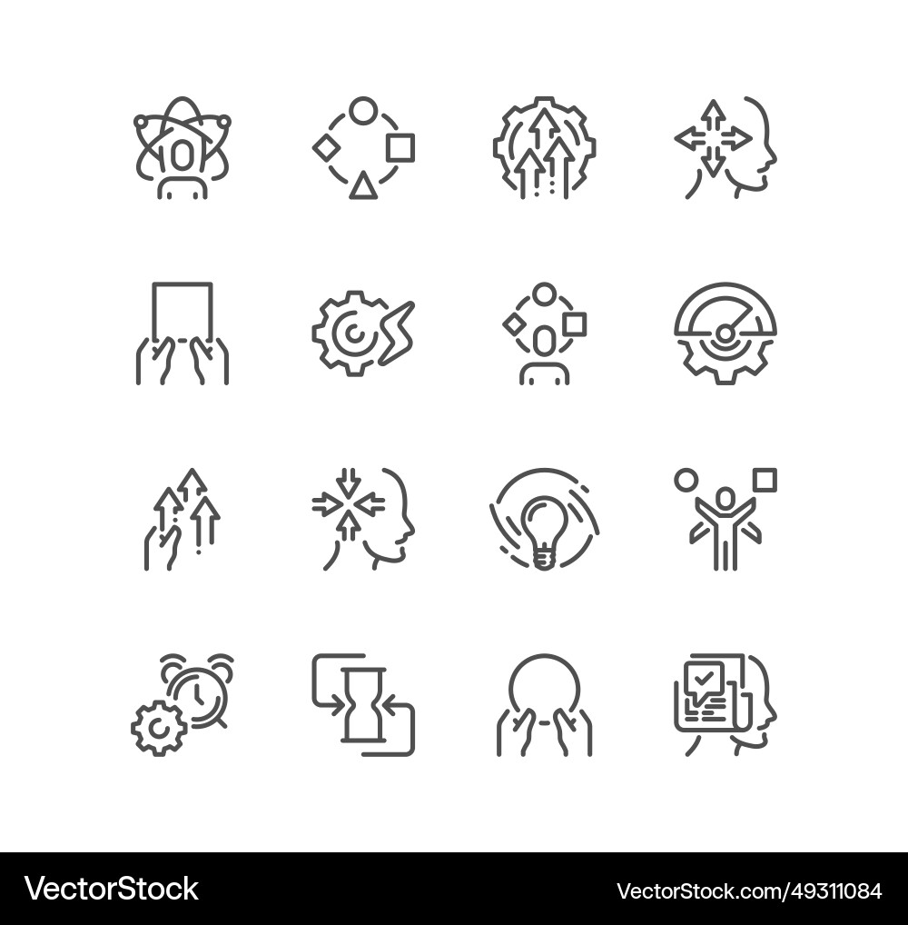 Set of efficiency and performance related icons vector image