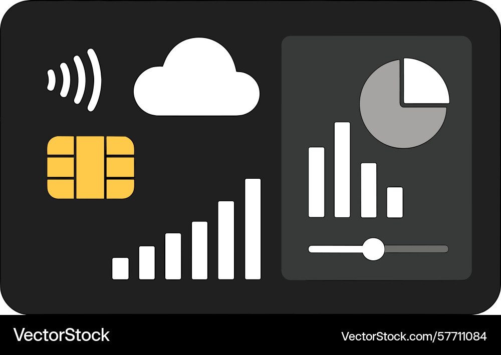 Smart card with cloud computing and contactless vector image