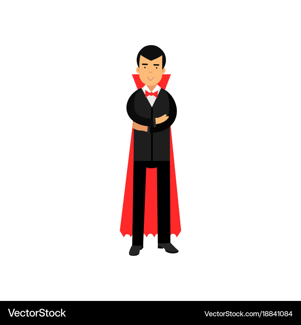 Vampire character posing with folded hands count Vector Image