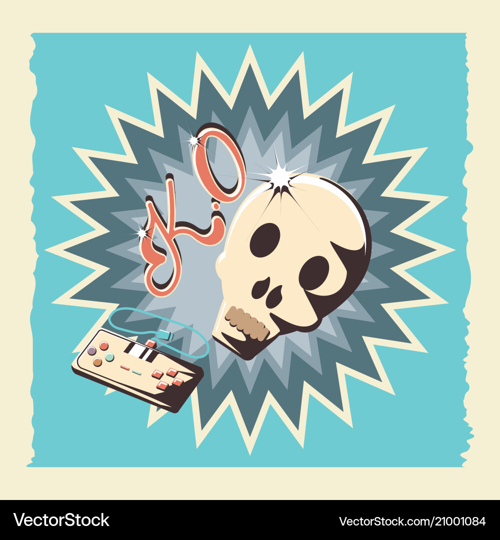 Video game retro with control Vector Image