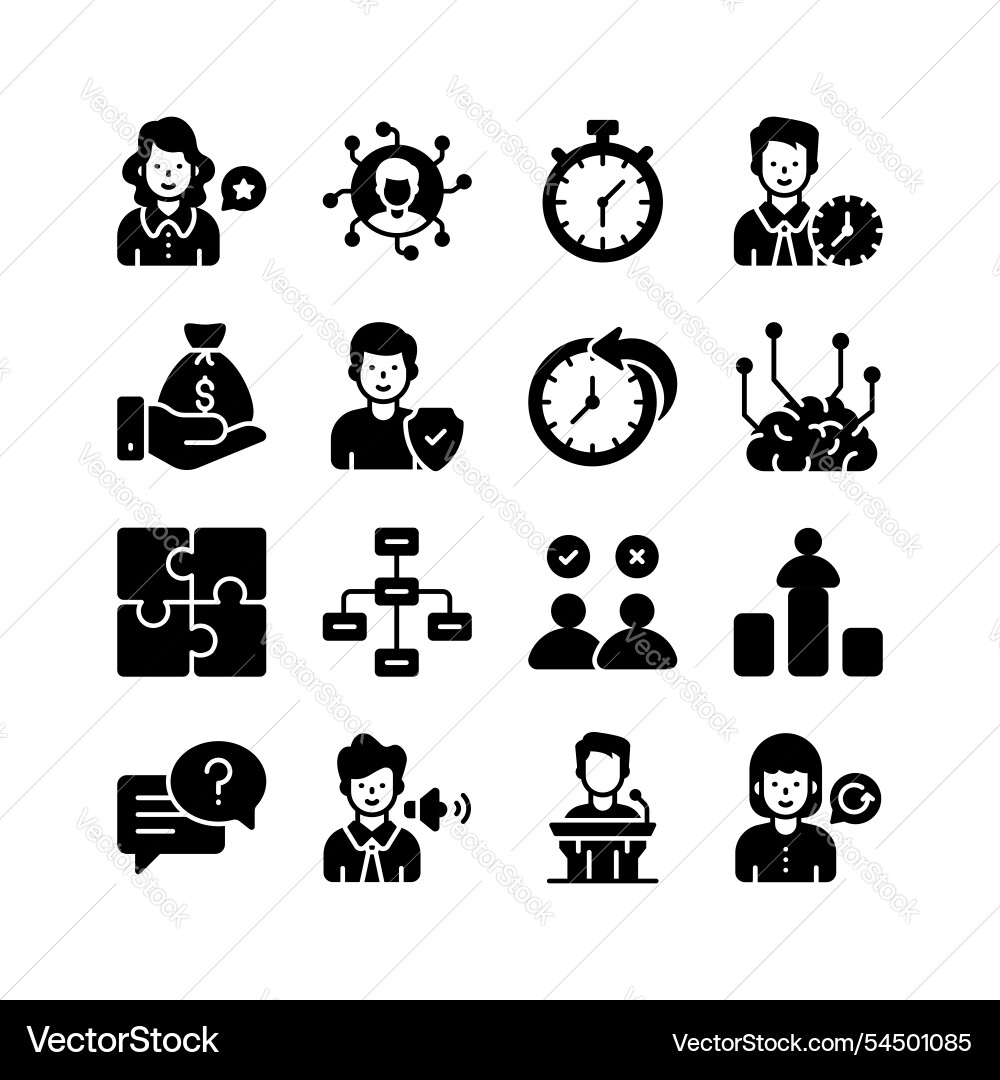 A set of modern icons representing various Vector Image