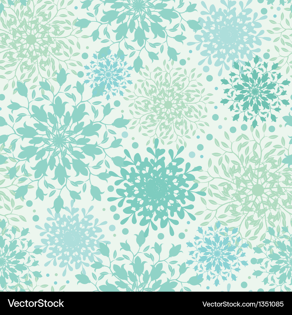 Abstract plants vignettes seamless pattern vector image