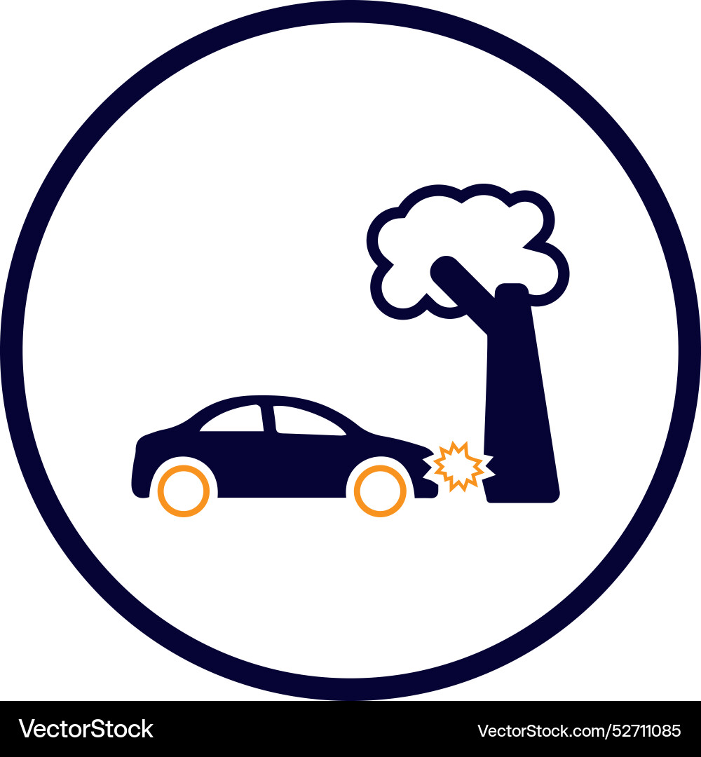 Car tree accident Royalty Free Vector Image - VectorStock