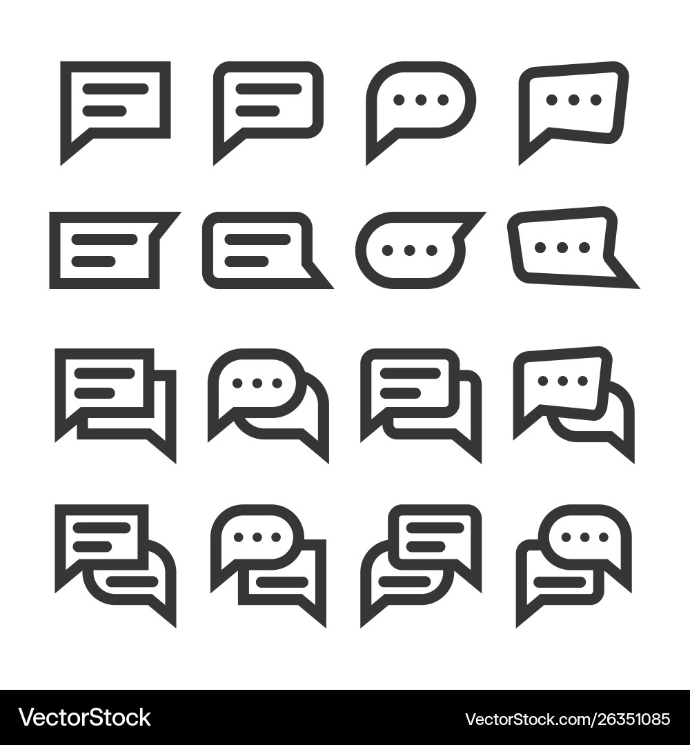 Chat speech bubbles and dialog balloons line style Chat speech bubbles and dialog balloons line style vector image